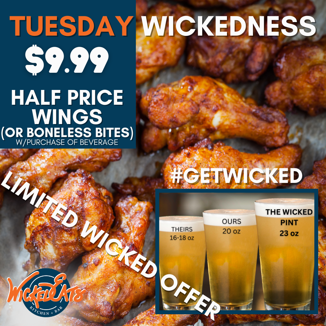 Tuesday Wings $12.99
